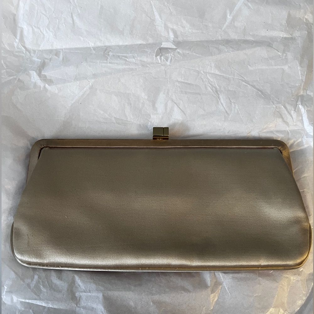 Lambertson Truex Champagne Gold Leather Clutch
